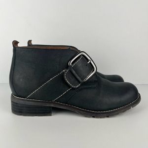 Sofft Western Ankle Boot Navy Leather Bootie Buckle Boho Blue Womens Size 7